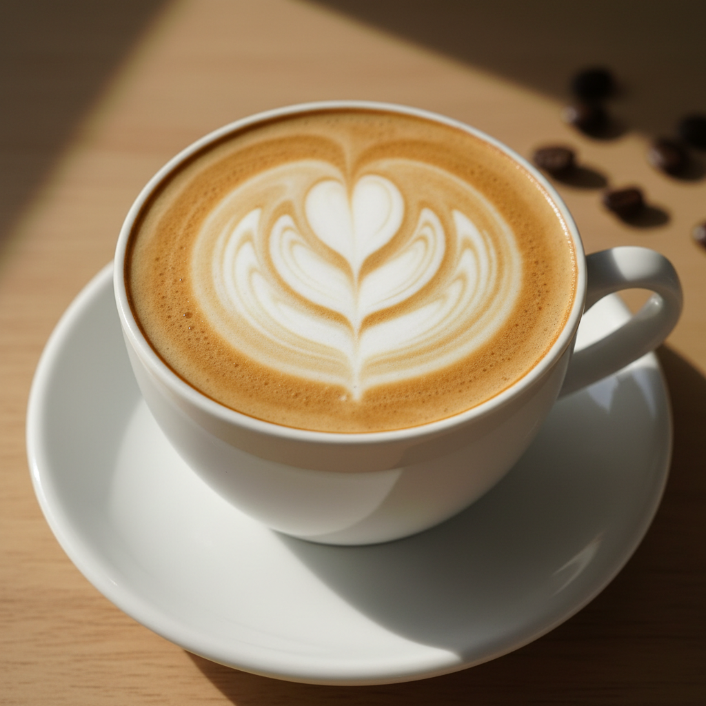 Flat White Espresso with smooth milk, square pic